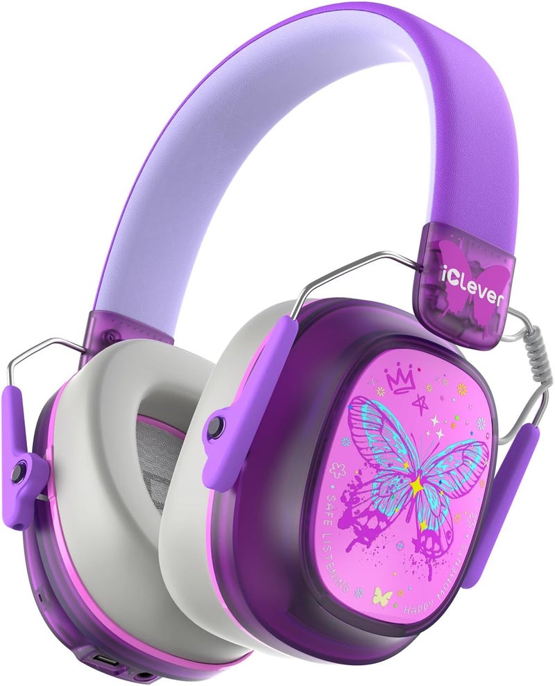 iClever Noise Cancelling Headphones for Kids Adults, Bluetooth Ear Protection with 60H Play Time, Safe Volume 80dBA, Noise Reduction Headphones for Autism Fireworks/Monster Truck, FOCUS - Image 1